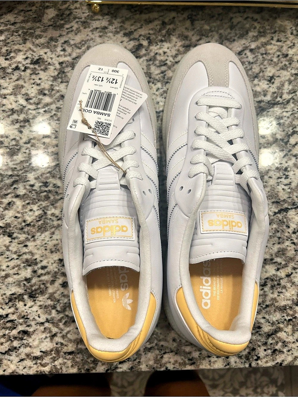 adidas Samba Golf Sneakers White & Yellow US 12.5 NWT